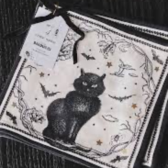 NWT Anthropologie Florence Baldcucci Halloween Cocktail  Napkins Set of 4 - Picture 1 of 4